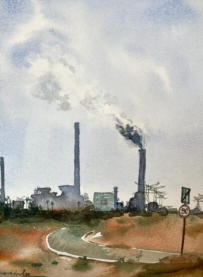 Factory in the Desert, 6x9